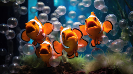 clown fish in the tankの素材