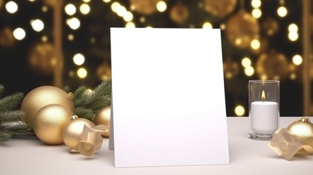 greeting christmas card with blank front,の素材