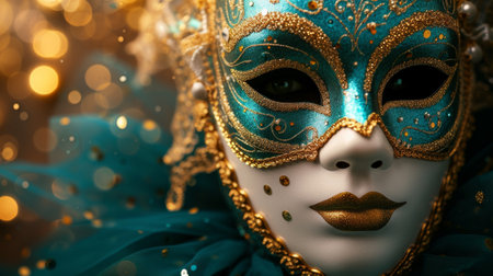 Elegant captures of glamorous masked balls and masquerade parties held in honor of Mardi Gras.の素材