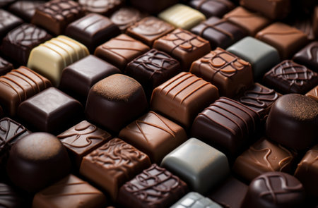 chocolates of different shapes and sizes in different shapes and sizes.の素材