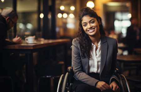 a business woman in a wheelchair,.の素材