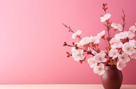 a pink background with blossoms on it.の素材