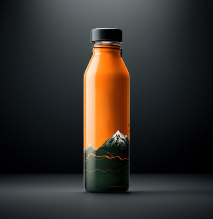 green tea juice bottle mockup.の素材