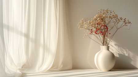 Quiet elegance in a minimalist space, marking the significance of Labor Day.の素材