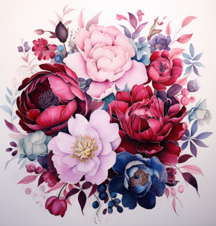 watercolor flowers.の素材