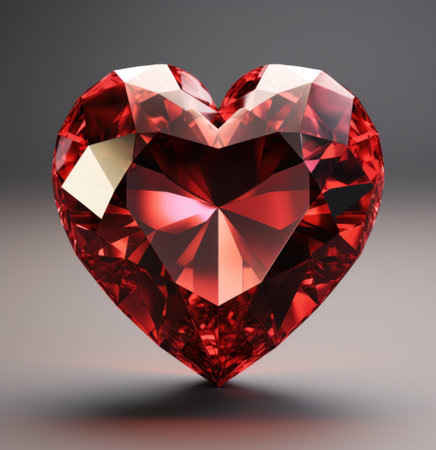 beautiful heart cut synthetic diamond in frame.の素材