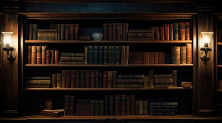 cliche library library background.の素材