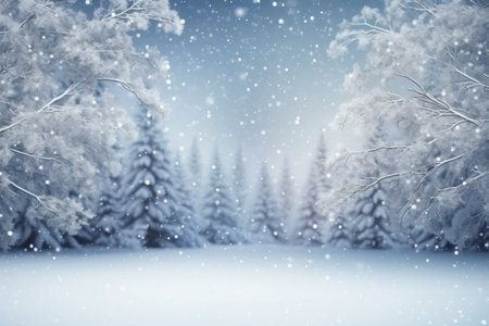 winter is a magic season. beautiful photorealistic wallpaper with copy space for text.の素材