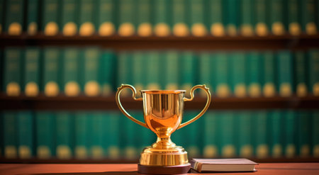 image of cup sitting atop books on a table.の素材