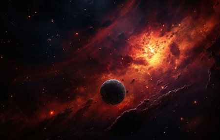 planets and stars in space.の素材