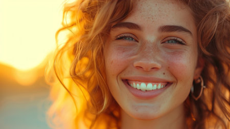A playful twinkle in the eye, capturing the spontaneity and lightness of being in moments of joy and laughter.の素材