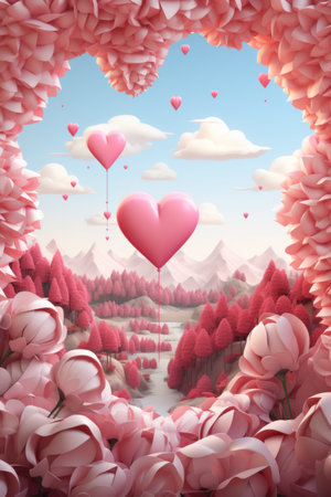 cute valentine's day poster template.の素材