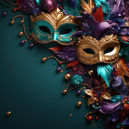 cute mardi gras carnival poster template with copy space.の素材