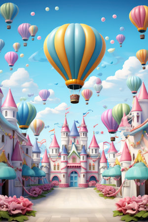 cute 3d carnival poster.の素材