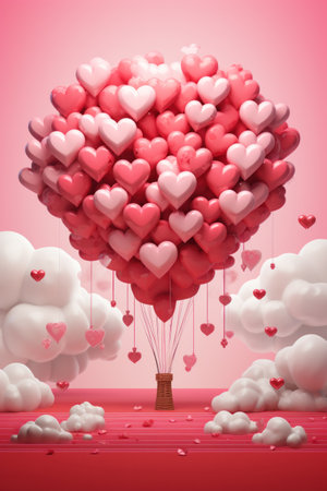cute valentine's day poster template.の素材