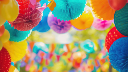 Colorful Parade Extravaganza background with copy space.の素材