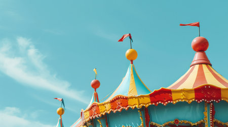 Whimsical Carnival Architecture with copy space.の素材