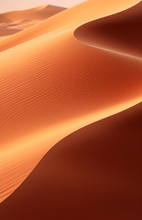 sand wave is blown from one spot in the dunes of namibia sand.の素材
