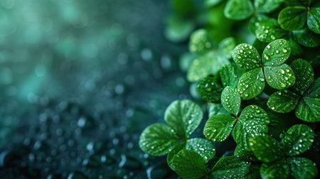 beautiful St. Partick's Day holiday background with copy space.の素材
