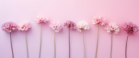 pink and white background full of pink flowers flowers.の素材