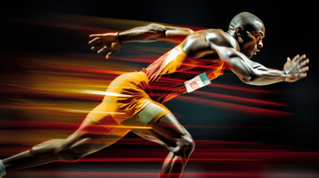 the athlete finishes the raceの素材