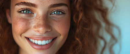 Photo for a close up photo of someone smiling and smiling. - Royalty Free Image