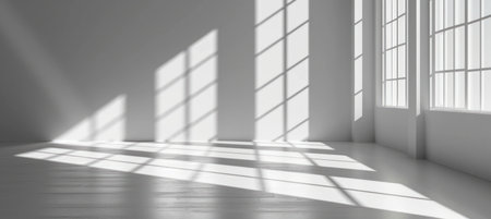 flat white background room image with floor and window.の素材