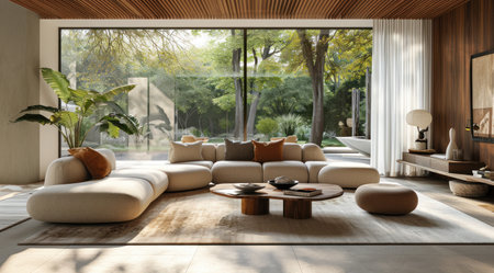rendering of a modern living room.の素材