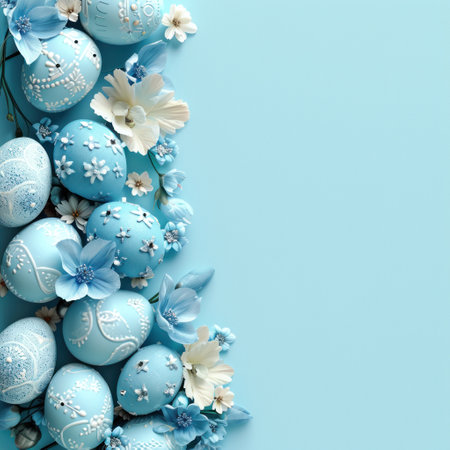 the background is filled with easter eggs.の素材