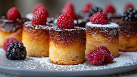 Mini cakes with various fillings.の素材