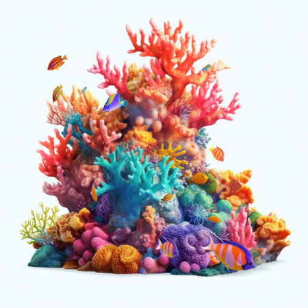 Coral reef isolated. Illustration Generative AIの素材