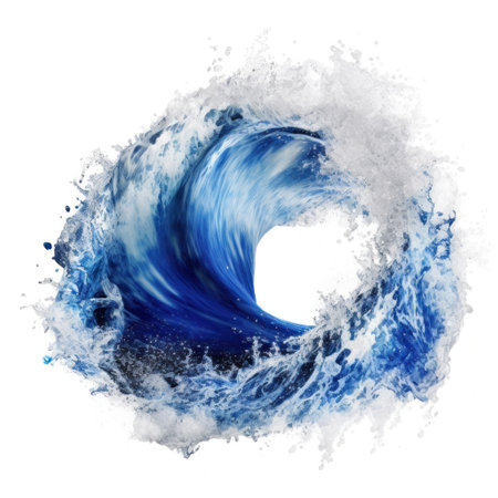 Ocean wave isolated. Illustration Generative AIの素材