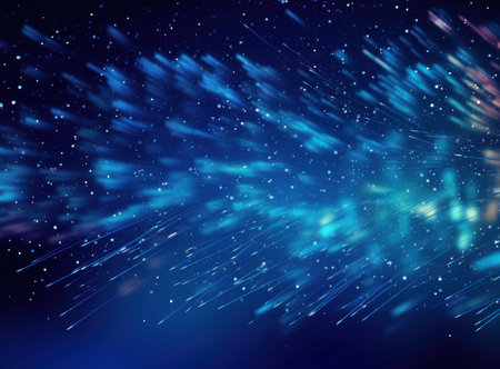 Blue lights wave background. Illustration Generative AIの素材