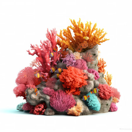 Coral reef isolated. Illustration Generative AIの素材