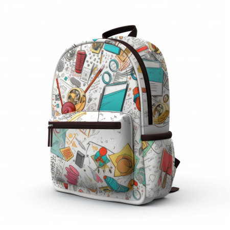 School backpack isolated. Illustration Generative AIの素材