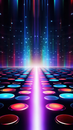 Disco Night Club Neon Background. Illustration Generative AIの素材