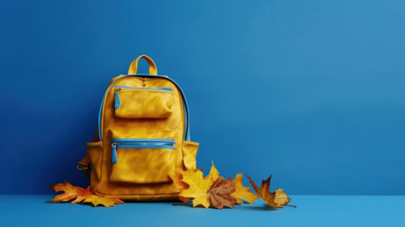 Back to School Background with School Bag. Illustration Generative AIの素材