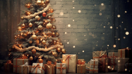 Beautiful Christmas Background. Illustration Generative AIの素材