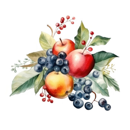 Christmas composition watercolor. Illustration Generative AIの素材