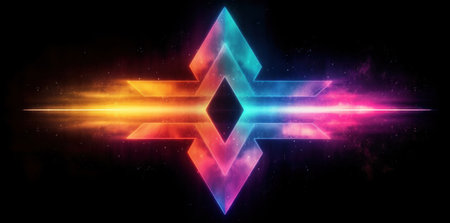 Abstract neon arrow background. Illustration Generative AIの素材
