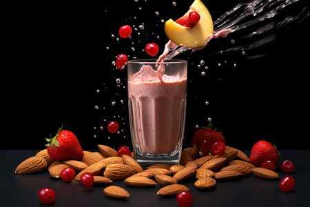 Tasty fresh smoothie. Illustration Generative AIの素材