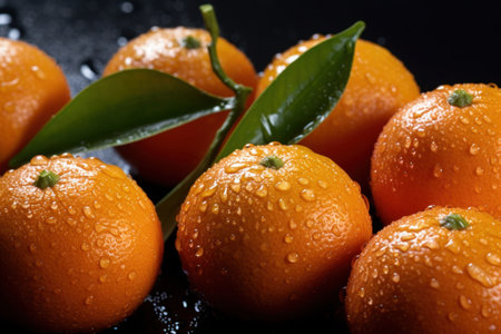 Orange tangerines background. Illustration Generative AIの素材