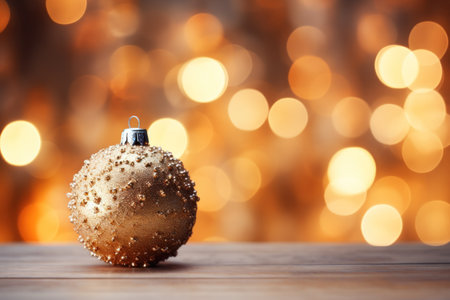 Christmas ball on bokeh background. New Year and Christmas conceptの素材