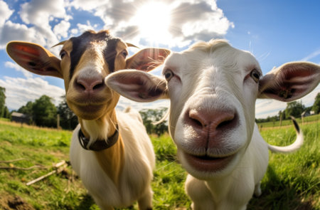 Funny goats portraitの素材