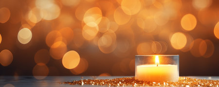 Bokeh background with candlesの素材