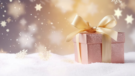 Christmas holiday background with gift boxの素材