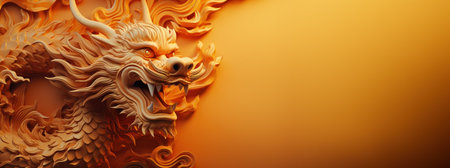 Chinese dragon with copy space.の素材