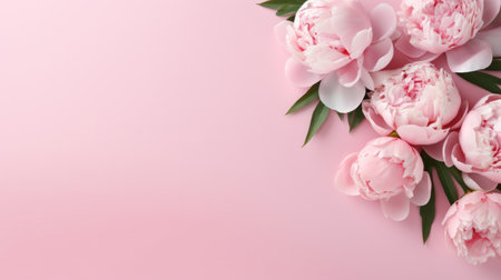 peony flowers with copy spaceの素材