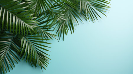 tropical leaves with copy space.の素材