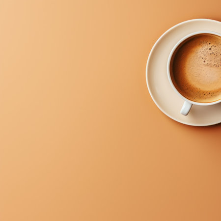 cup of coffee in the style of minimalist backgrounds.の素材